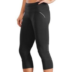 Athleta Black Reflective Relay Capri Leggings
